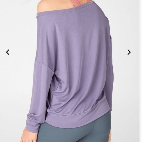 Fabletics Betty Dove Pull Over Long Sleeve Top,Purple,Size L - Picture 2 of 13